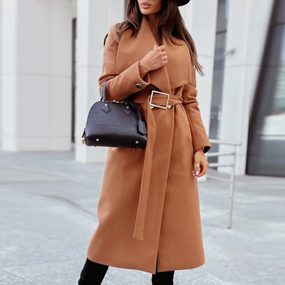 Alena | Elegant Wool Coat with Belt for Women