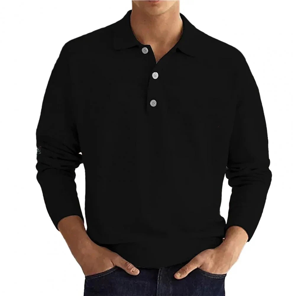 Elias long-sleeve polo shirt – men