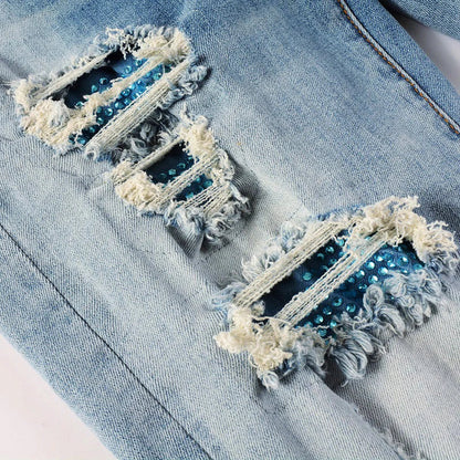 The Montague Rhinestone Distressed Jeans