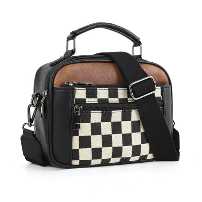 Monaco crossbody bag with check pattern