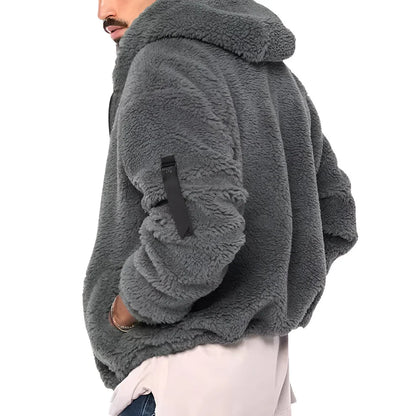 Men’s sherpa fleece jacket warm cosy zip-up – men