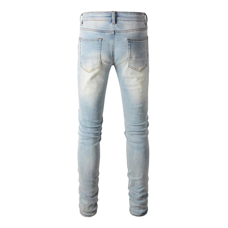 The Lexington Distressed Biker Jeans