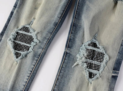 The Hawthorne Rhinestone Distressed Jeans