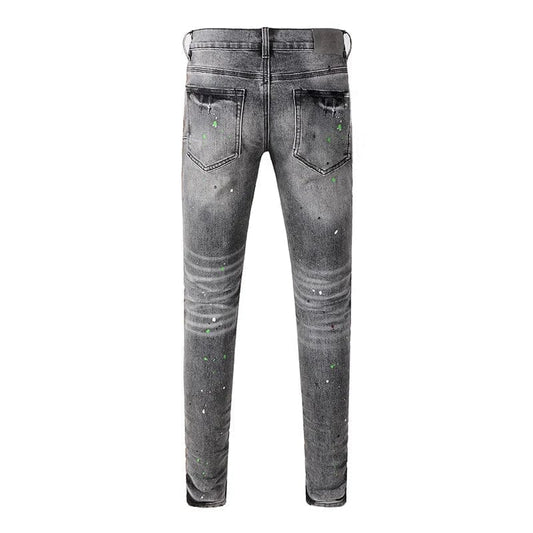 The Thorin Distressed Denim Biker Jeans