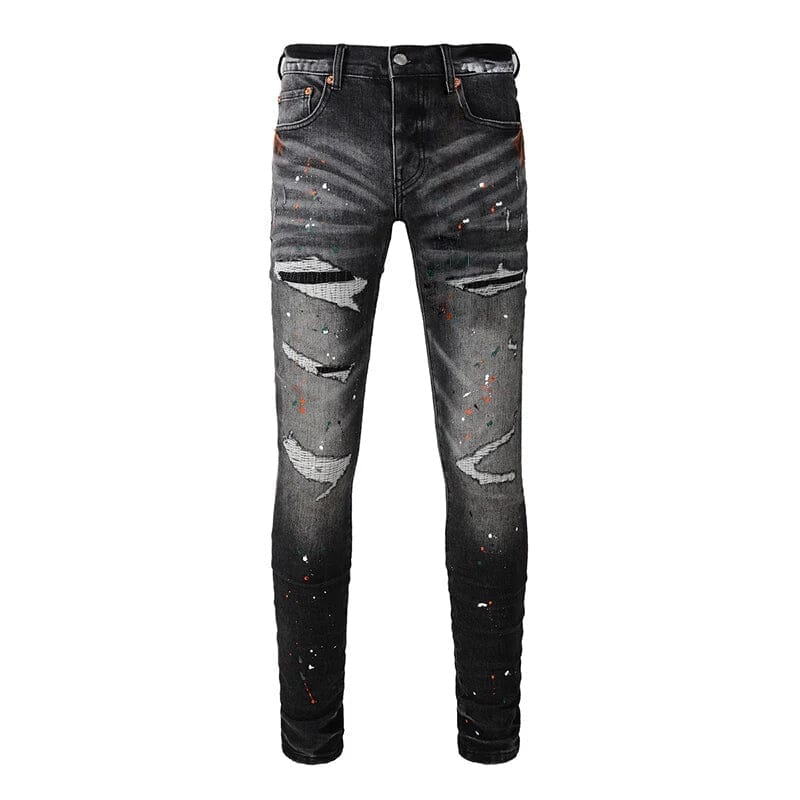 The Outlander Distressed Denim Biker Jeans