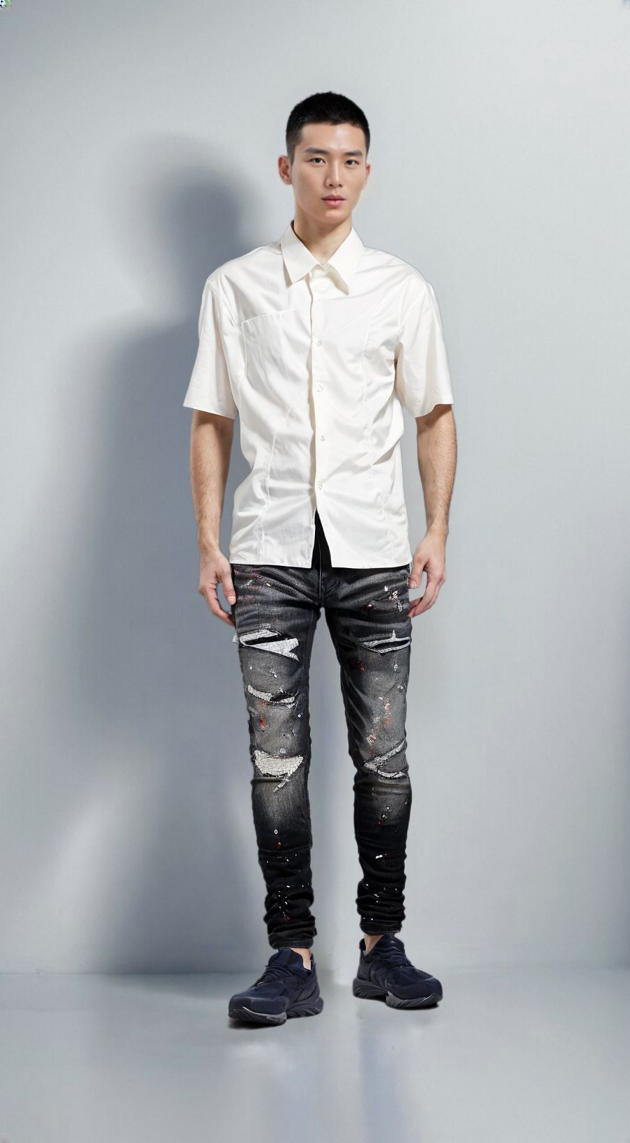 The Outlander Distressed Denim Biker Jeans