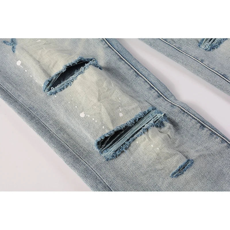 The Magnus Distressed Biker Jeans