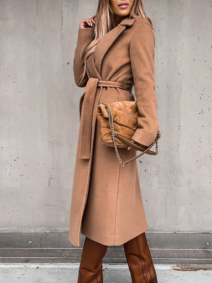 Alena | Elegant Wool Coat with Belt for Women