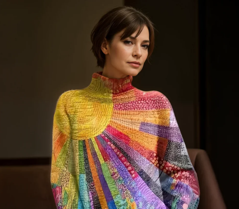Ada - colorful and cheerful turtleneck sweater