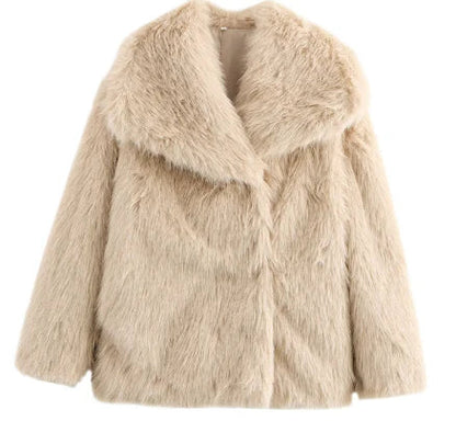 Luxurious faux-fur jacket – women