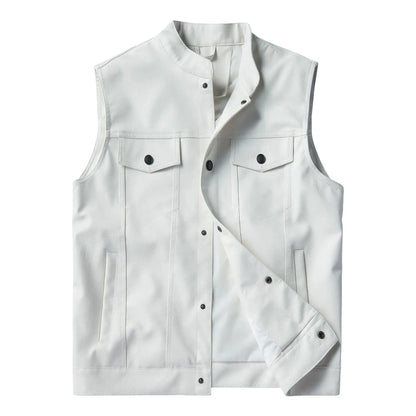 The Eryx Faux Leather Multiple Pocket Biker Vest