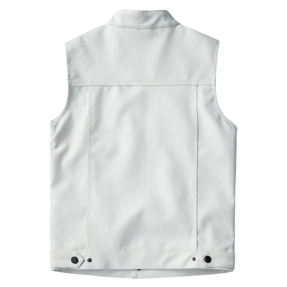 The Eryx Faux Leather Multiple Pocket Biker Vest