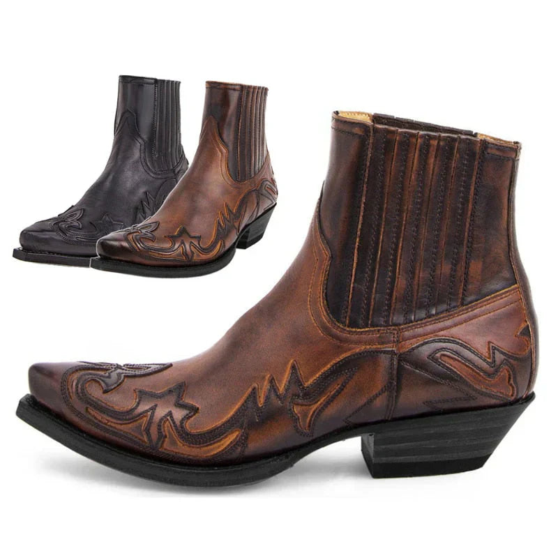 Men’s ankle western slip-on boots – men