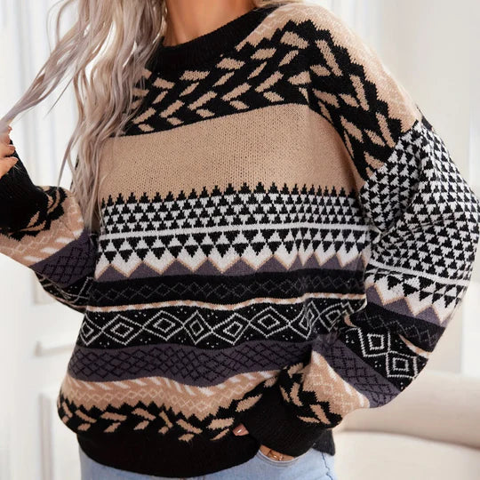 Haze – retro knit sweater with contrasting details