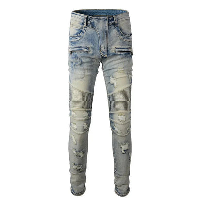 The Ashford Distressed Biker Jeans