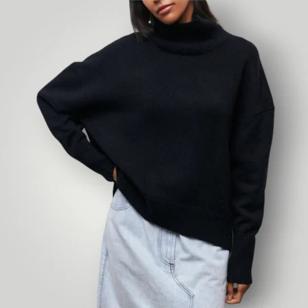 Women's plus-size roll-neck sweater – warm knit for autumn & winter