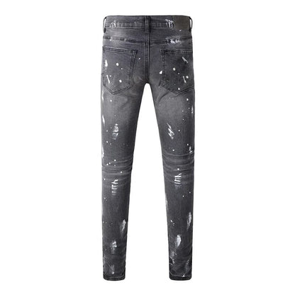 The Asher Distressed Biker Jeans