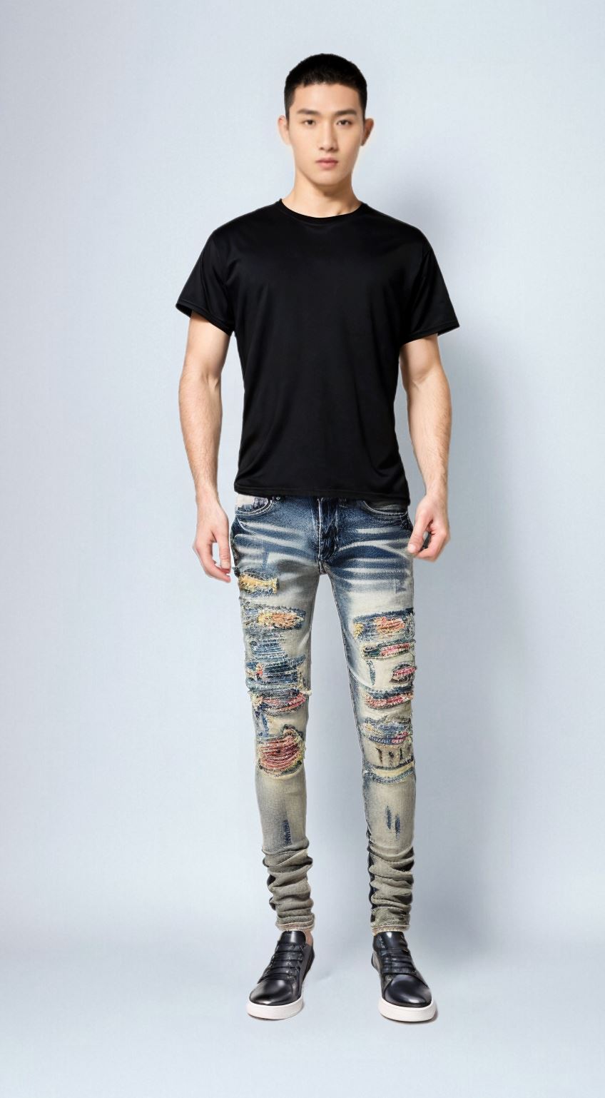 The Denison Distressed Biker Jeans