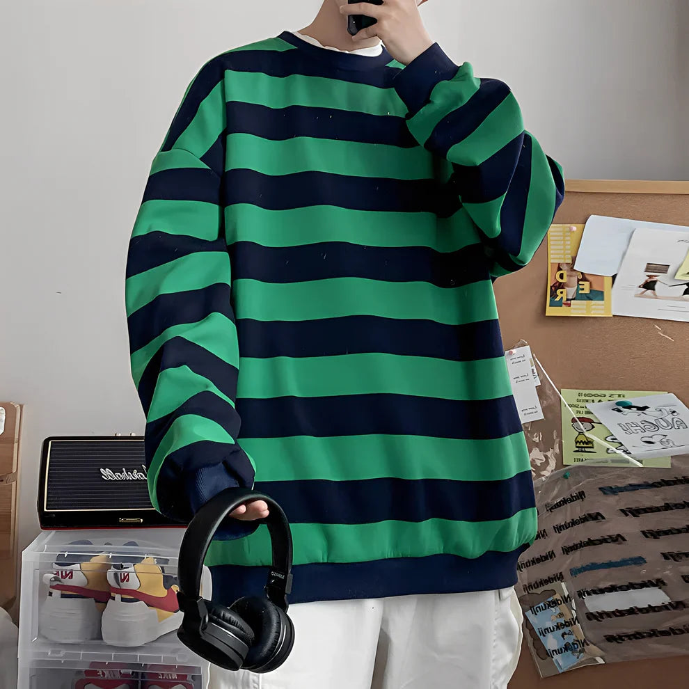 Christian oversized striped knit sweater – men