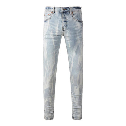 The Lancaster Distressed Denim Biker Jeans