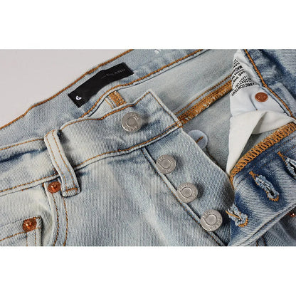 The Lancaster Distressed Denim Biker Jeans