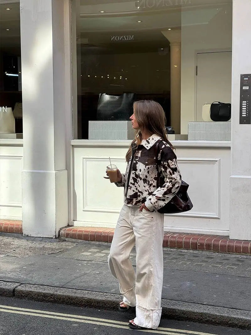 Nova suede cowhide jacket – modern leather look with a suede finish