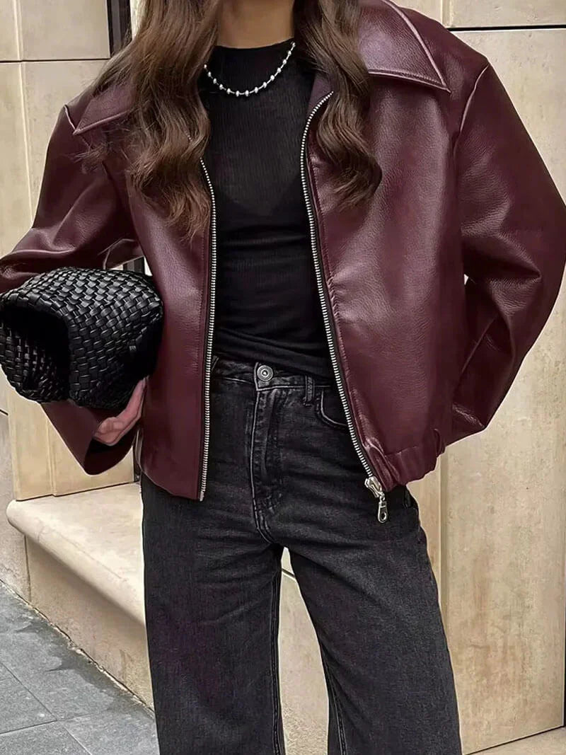 Mirabelle fashion faux-leather jacket – women