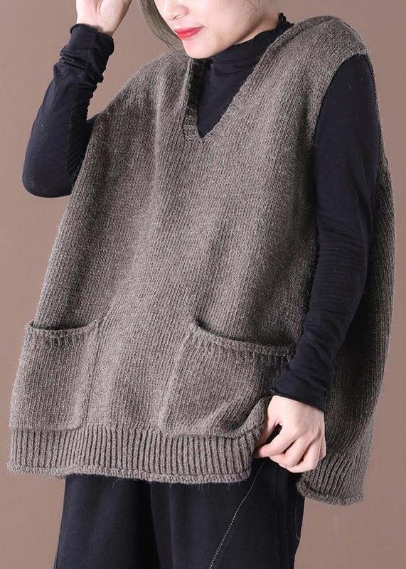 2024 New Loose Large Size Literary Hooded Knit Waistcoat Sweater Coat