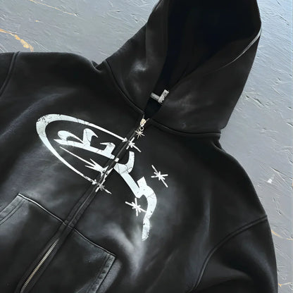 Men’s printed zip-up hooded jacket – men