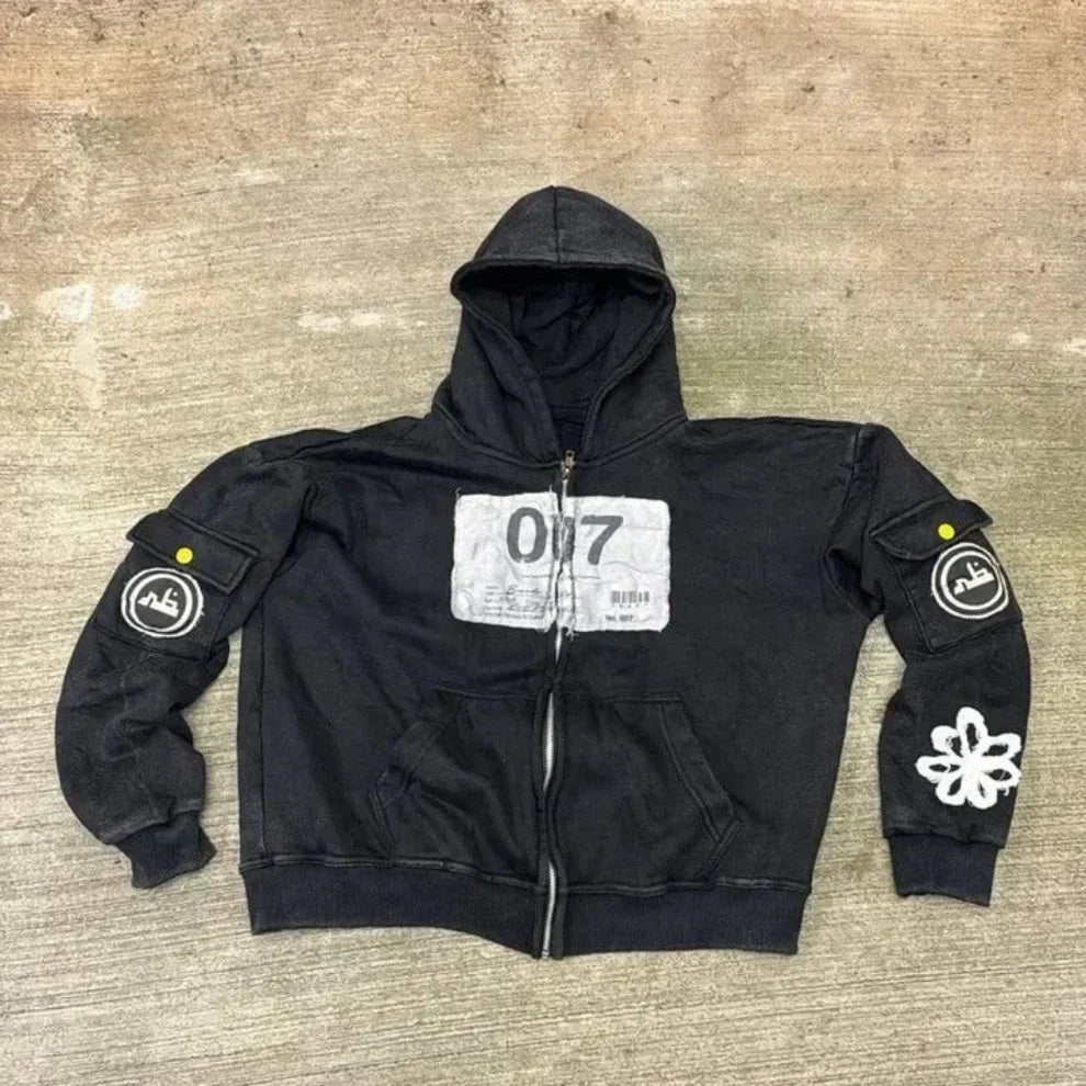 Men’s printed zip-up hooded jacket – men