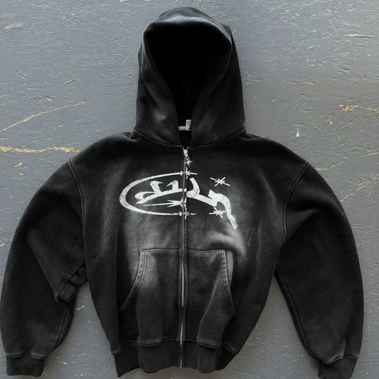 Men’s printed zip-up hooded jacket – men