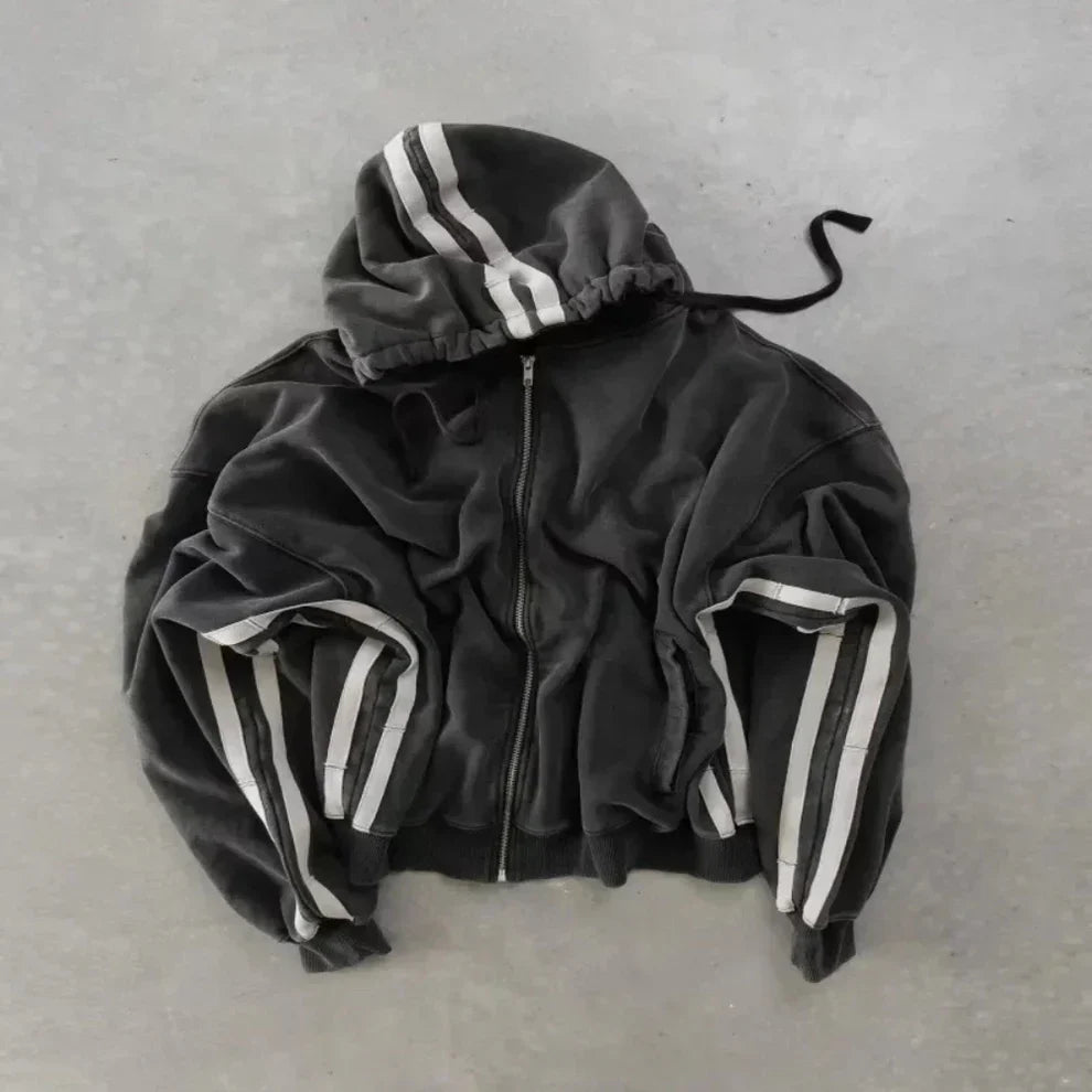Men’s printed zip-up hooded jacket – men