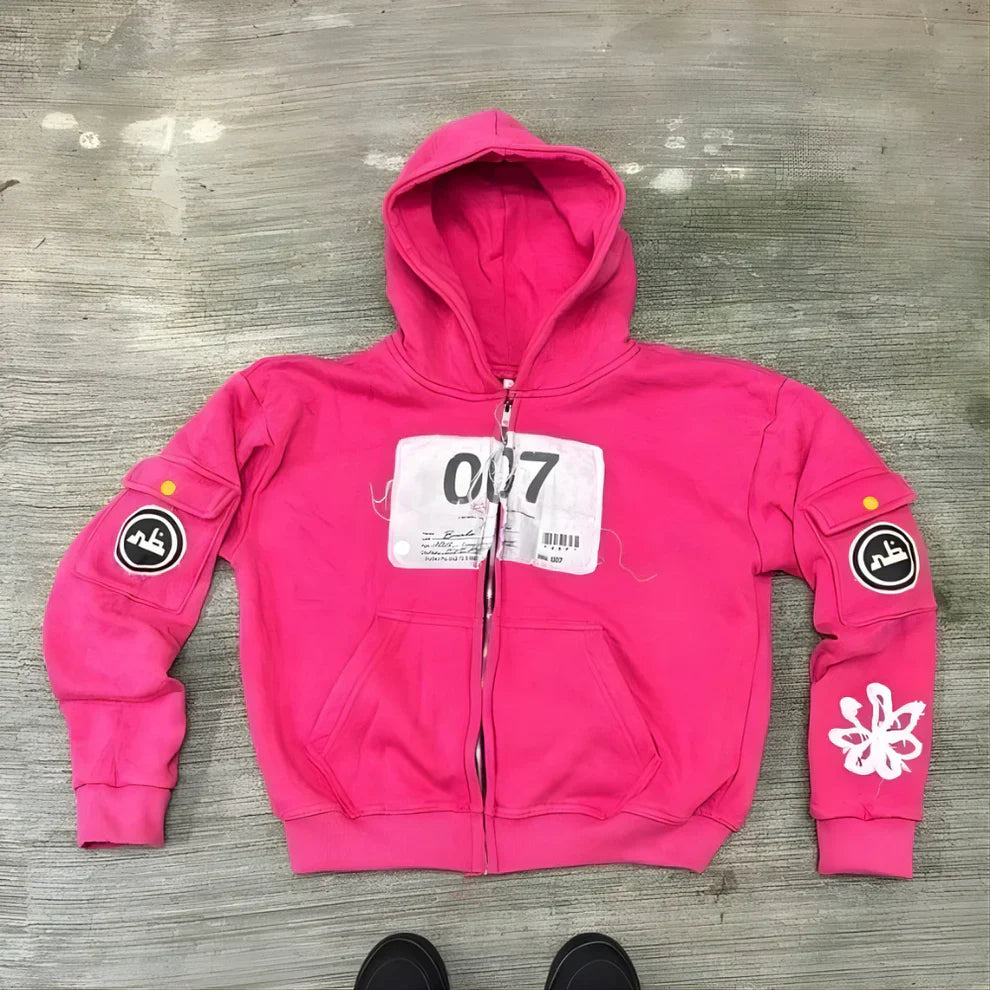 Men’s printed zip-up hooded jacket – men