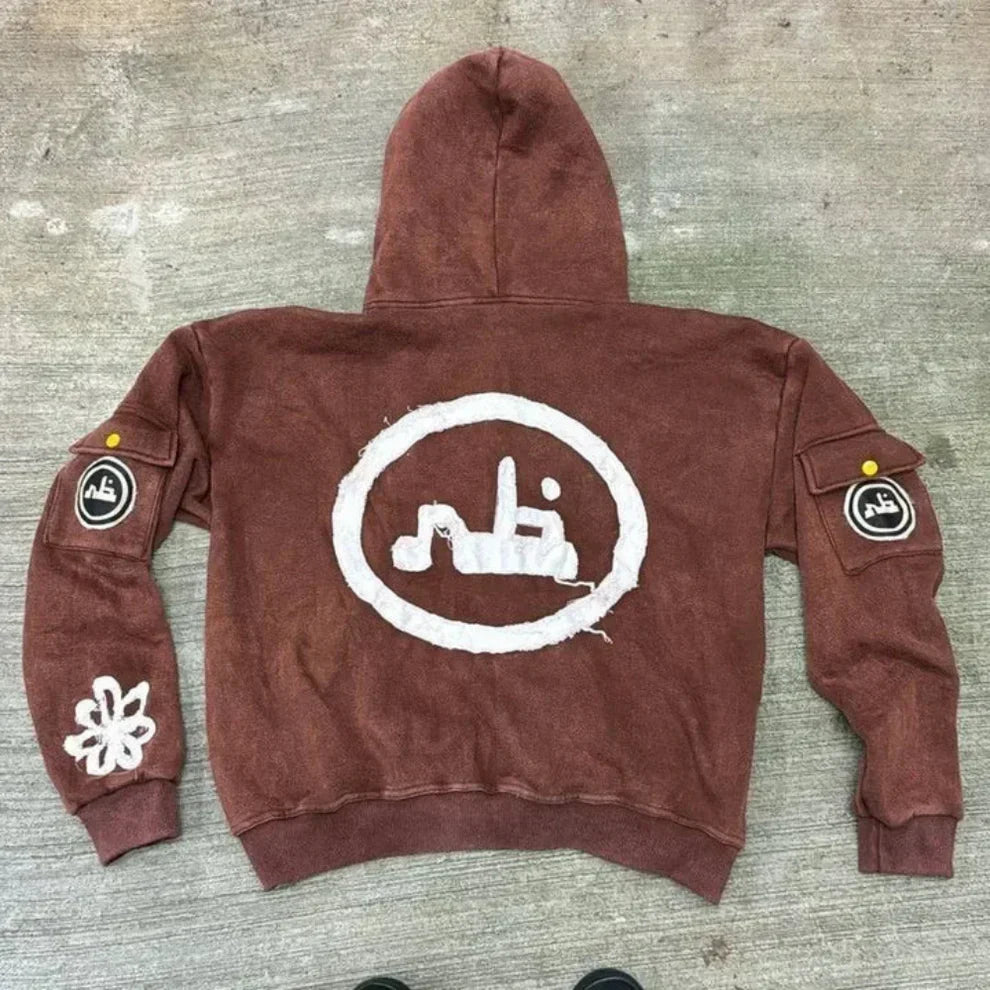 Men’s printed zip-up hooded jacket – men