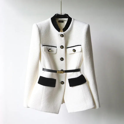 Tailored women's coats with belt and buttons