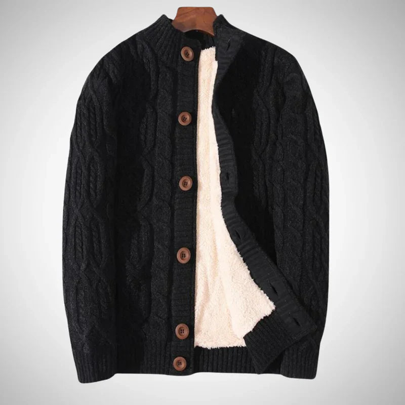Douglas chunky cable cardigan – men