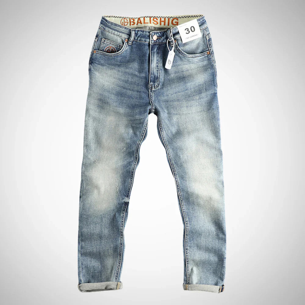Stephen light blue washed denim jeans – men
