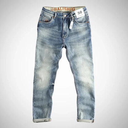 Stephen light blue washed denim jeans – men