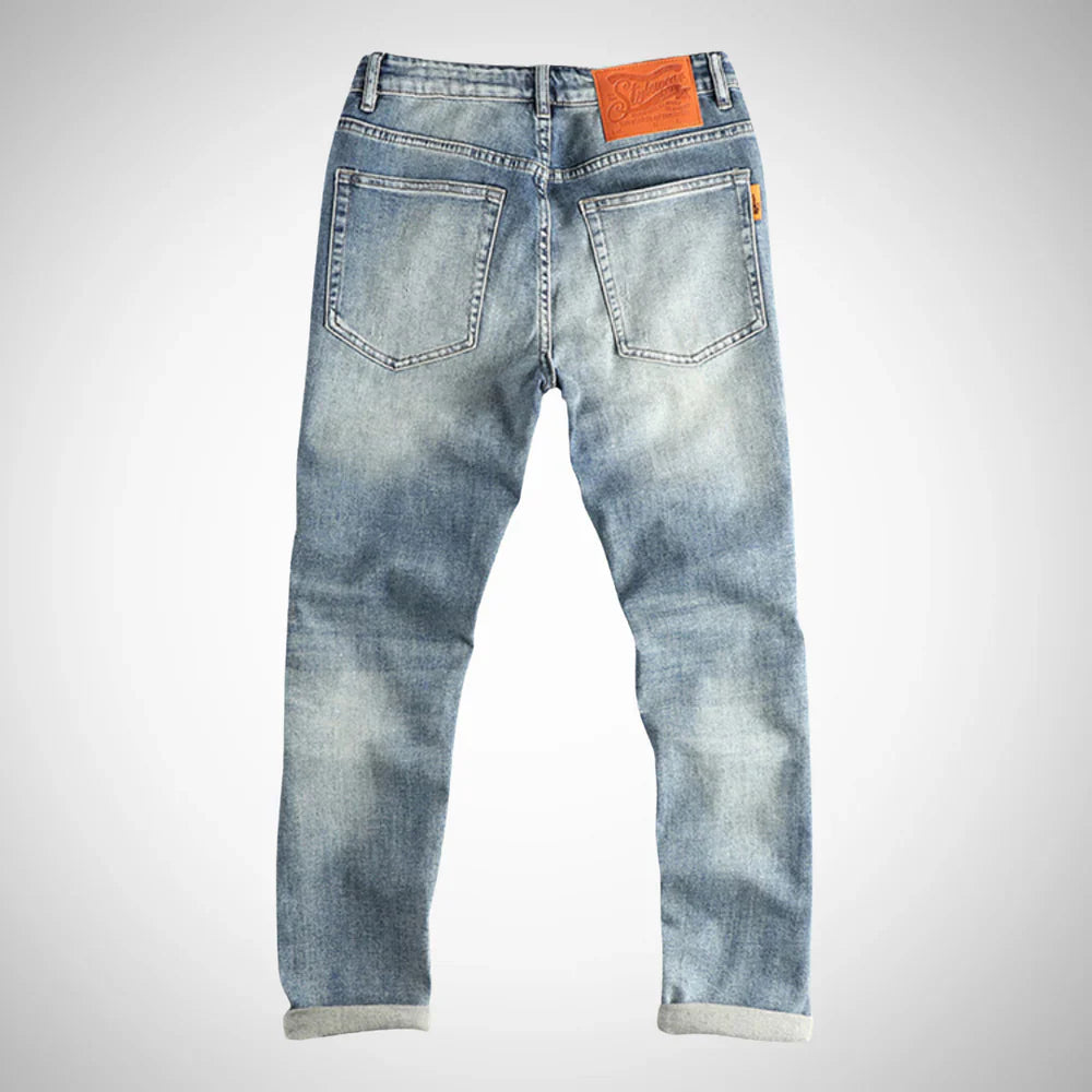 Stephen light blue washed denim jeans – men
