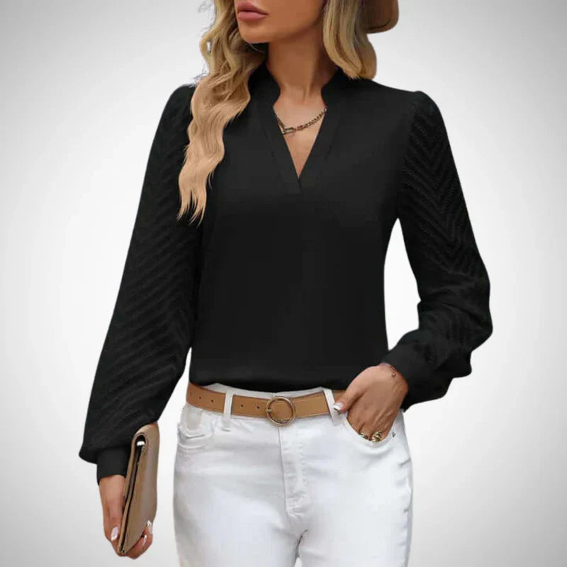 Gwen v-neck chiffon top for women