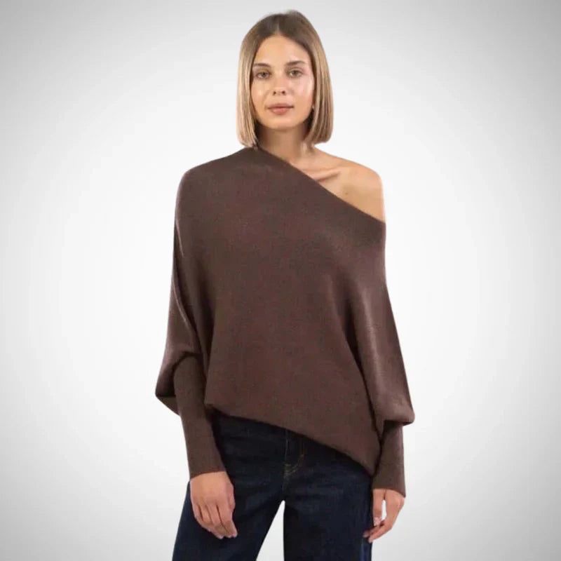 Jennifer asymmetrical shoulder sweater for women