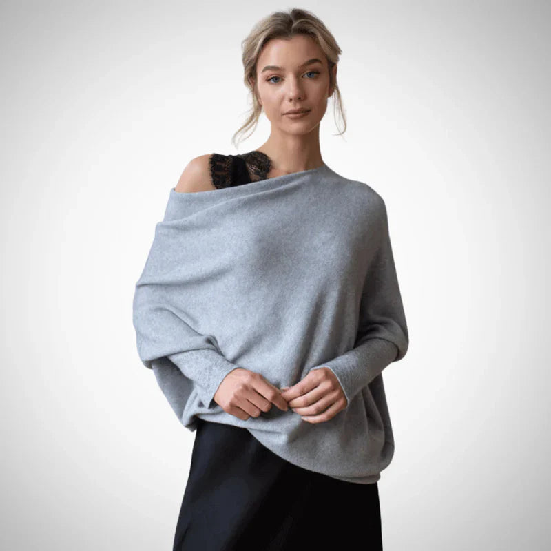 Jennifer asymmetrical shoulder sweater for women