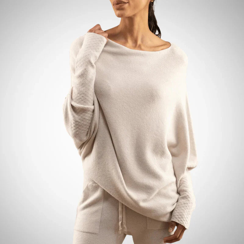Jennifer asymmetrical shoulder sweater for women