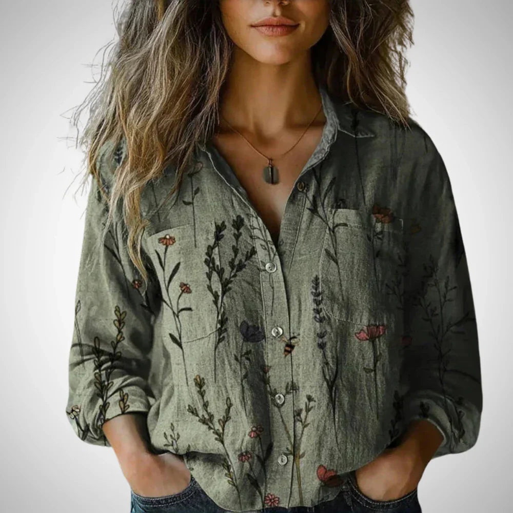 Chiara printed vintage blouse for women