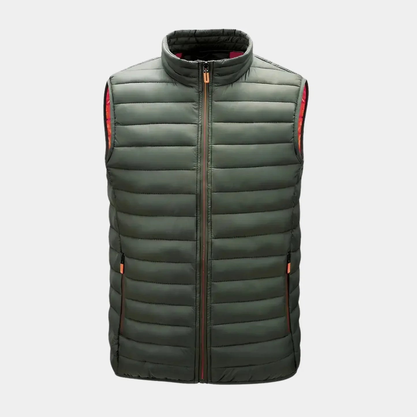 Lightweight bodywarmer vest with stand collar – men