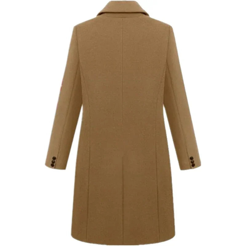Women's stylish winter trench coat – elegant, long cut
