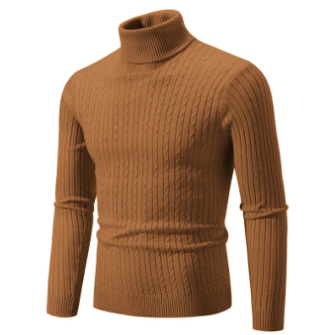 Stylish roll-neck knit sweater for men – warm winter knit