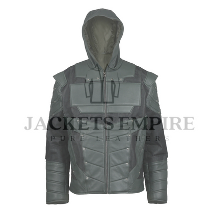 Forest Green Armor Leather Jacket