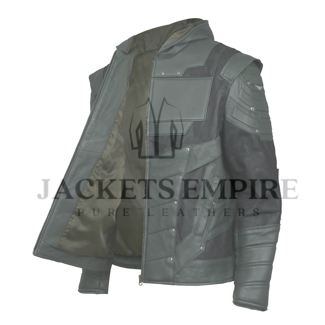 Forest Green Armor Leather Jacket