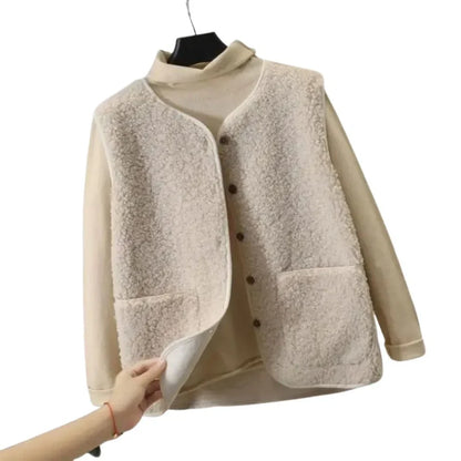 Women’s oversized teddy fleece vest – women